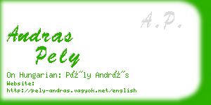 andras pely business card